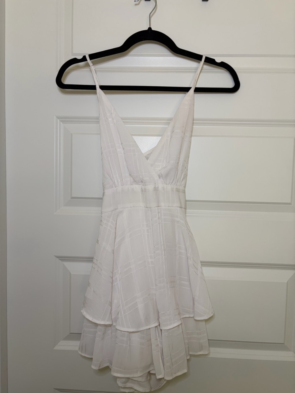 Princess Polly White Ruffle Wrap Mini Romper - Size 4